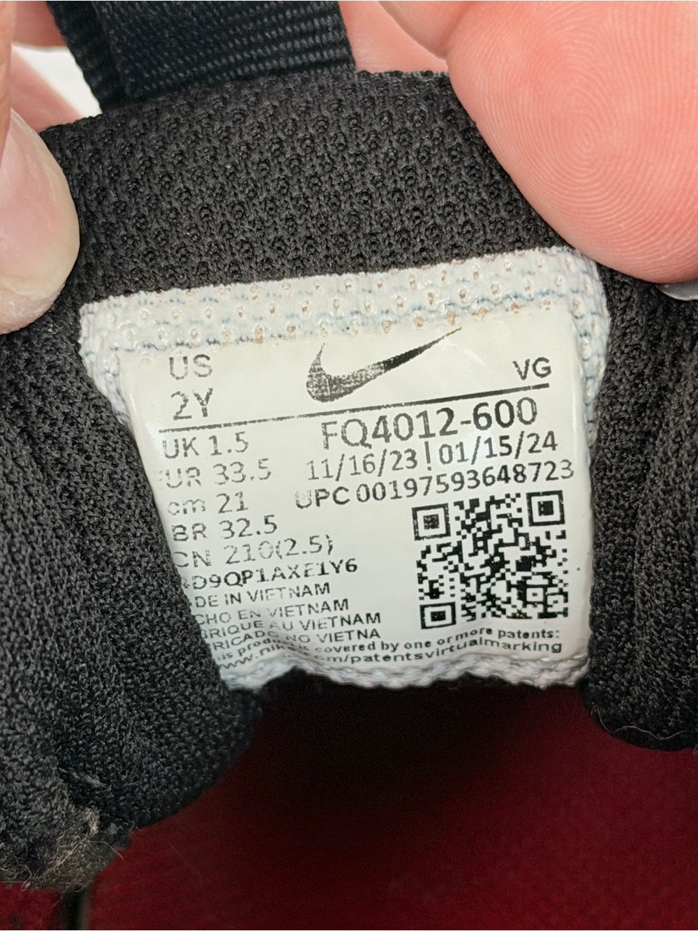 Nike Kids Red, Black & White Athletic Sneakers - Picture 2 of 6